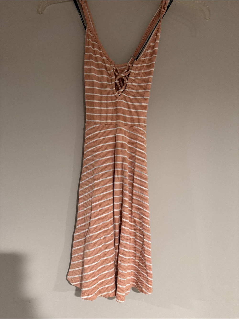 Forever 21 Peach and White Striped Mini Dress